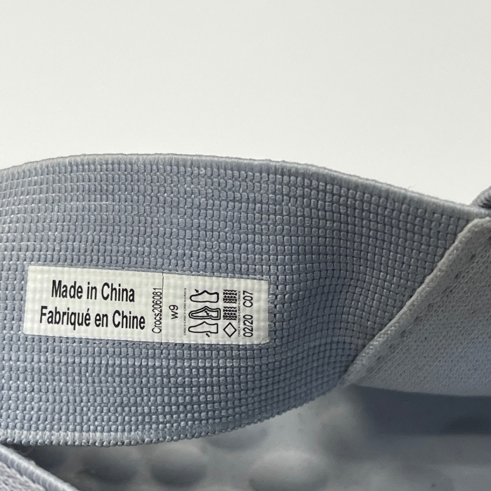 Crocs Literide Stretch Sandals Womens 9 Grey White Slingback Comfort 206081 - Picture 7 of 9